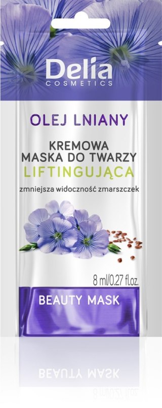 DELIA Beauty Kremowa maseczka do twarzy liftingująca z olejem lnianym 8 ml