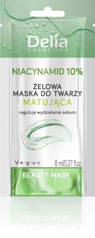 DELIA Beauty Żelowa maseczka do twarzy matująca z niacynamidem 10% 8 ml