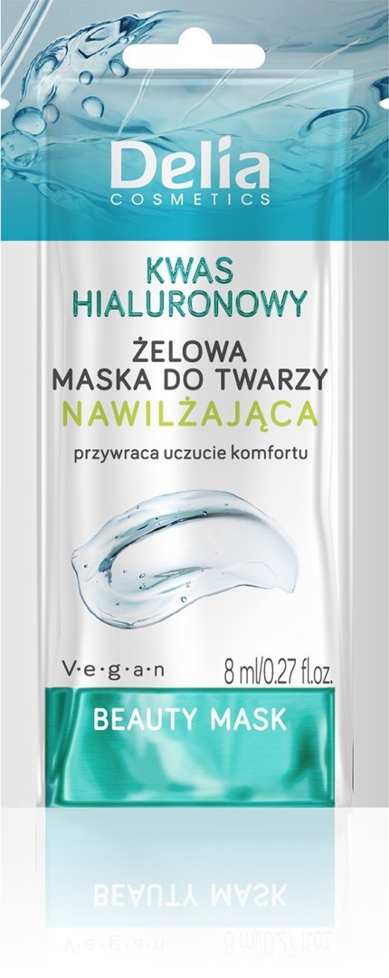 DELIA Beauty Żelowa maseczka do twarzy nawilżająca z kwasem hialuronowym 8 ml DELIA Beauty Żelowa maseczka do twarzy nawilżająca z kwasem hialuronowym 8 ml