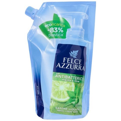 FELCE AZZURRA Mydło w płynie Refill Mint&Lime antybakteryjne doypack 500 ml FELCE AZZURRA Mydło w płynie Refill Mint&Lime antybakteryjne doypack 500 ml