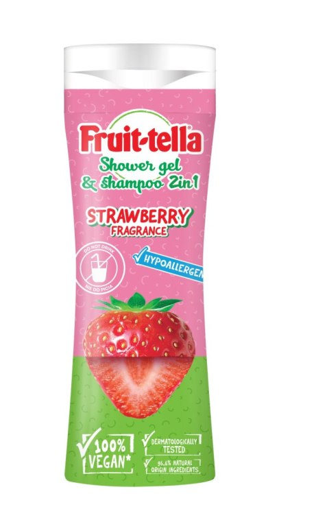 FRUIT-TELLA Żel pod prysznic i szampon 2w1 Truskawka 300 ml