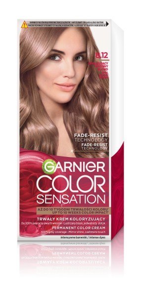 GARNIER Color Sensation Krem koloryzujący nr 8.12 - Opalizujący Różowy Blond 1op.