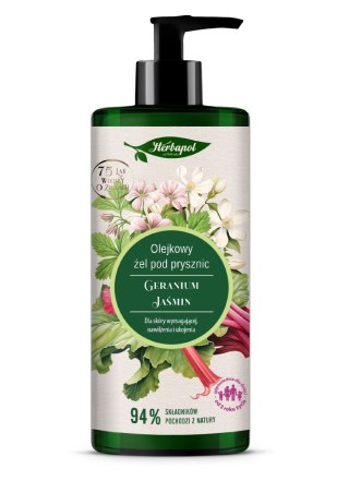 HERBAPOL Olejkowy Żel pod prysznic - Geranium Jaśmin 740 ml