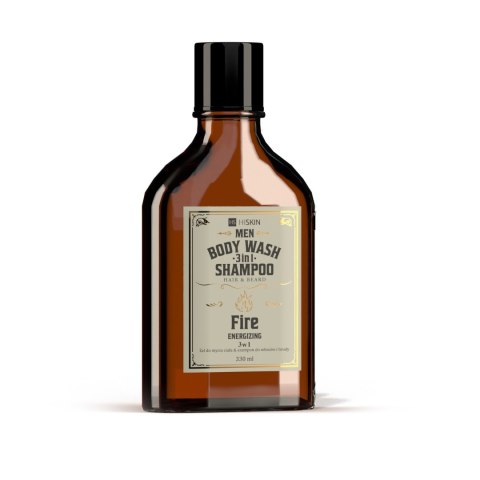 HISKIN Men Whisky Żel do mycia ciała i szampon do włosów i brody 3w1 - Fire 330 ml