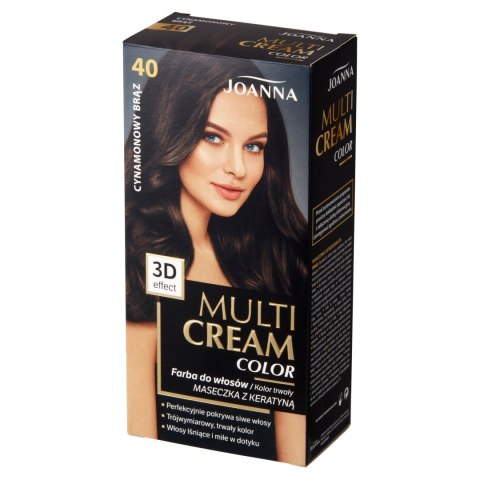 JOANNA Multi Cream Color Farba do włosów nr 40 Cynamonowy Brąz. JOANNA Multi Cream Color Farba do włosów nr 40 Cynamonowy Brąz.