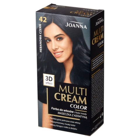 JOANNA Multi Cream Color Farba do włosów nr 42 Hebanowa Czerń.