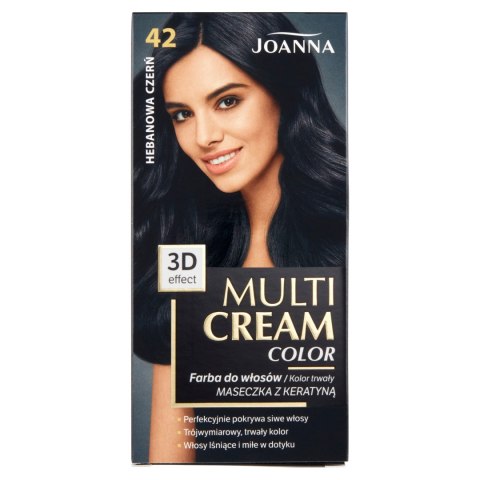 JOANNA Multi Cream Color Farba do włosów nr 42 Hebanowa Czerń.