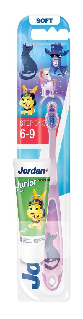 JORDAN Szczoteczka do zębów dla dzieci STEP BY STEP 6-9 lat + pasta Zestaw Summer