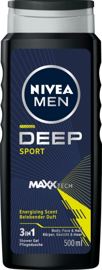 NIVEA MEN Żel pod prysznic 3w1 Deep Sport 500 ml NIVEA MEN Żel pod prysznic 3w1 Deep Sport 500 ml