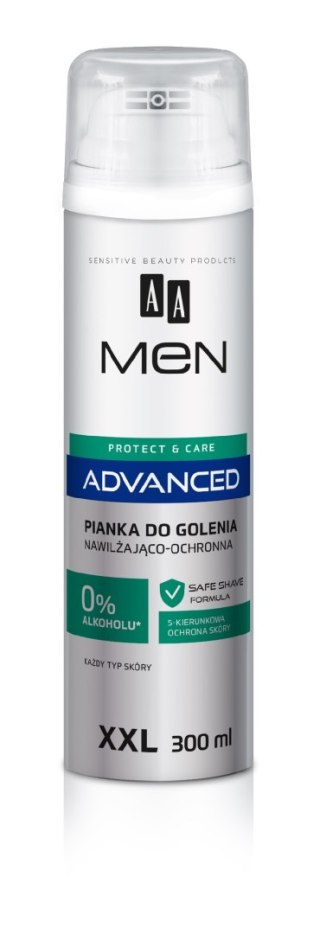 AA Men Adventure Care Pianka do golenia nawilżająco-ochronna XXL 300 ml