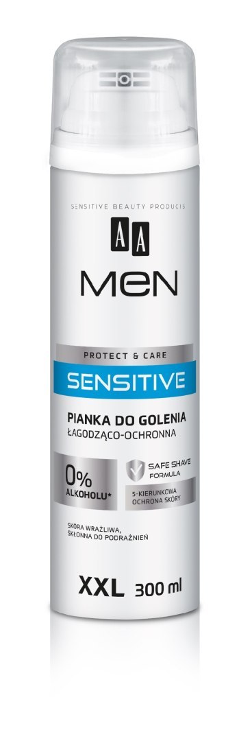 AA Men Sensitive Care Pianka do golenia łagodząco-ochronna XXL 300 ml