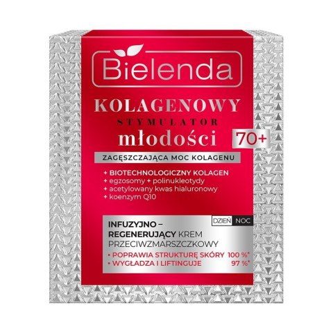 BIELENDA Kolagenowy Stymulator Młodości Infuzyjno - regenerujący krem przeciwzmarszczkowy 70+ 50 ml