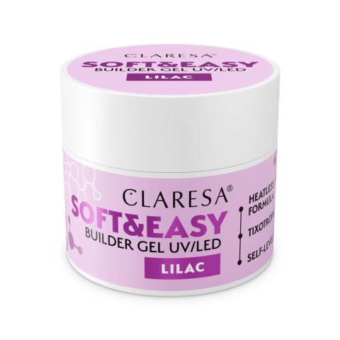 CLARESA N Żel budujący do paznokci Soft&Easy Builder Lilac 90g CLARESA N Żel budujący do paznokci Soft&Easy Builder Lilac 90g