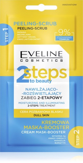 EVELINE 2Steps To Beauty Zabieg 2-etapowy nawilżająco rozświetlający 2x4 ml