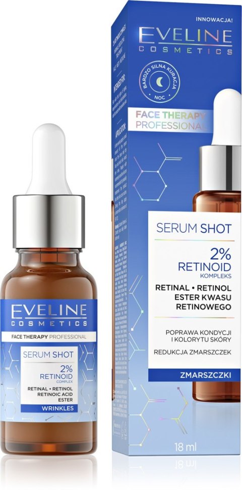 EVELINE Face Therapy Professional Serum Shot - kuracja redukująca zmarszczki 2% Retinoid 18 ml