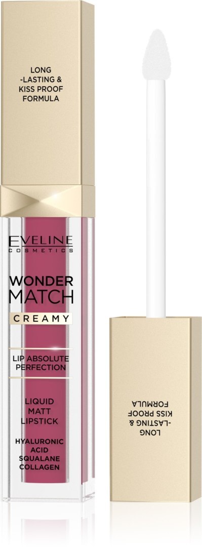 EVELINE Matowa Pomadka w płynie Wonder Match Creamy nr 10 - Berry Rose 6.8 ml