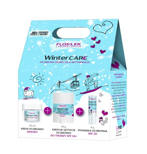 FLOSLEK Zestaw prezentowy Winter Care Krem ochronny zimowy 50 ml + Krem w sztyfcie ochronny 20 g + Pomadka ochronna spf 20 4 g