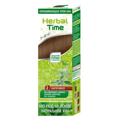 HERBAL TIME Henna do włosów naturalna 2 Cappuccino HERBAL TIME Henna do włosów naturalna 2 Cappuccino