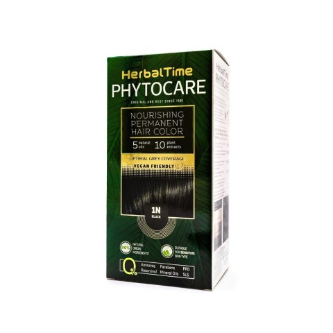HERBAL TIME Phytocare Farba do włosów naturalna 1N BLACK HERBAL TIME Phytocare Farba do włosów naturalna 1N BLACK