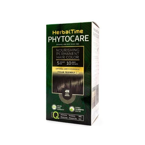 HERBAL TIME Phytocare Farba do włosów naturalna 4N Dark Brown HERBAL TIME Phytocare Farba do włosów naturalna 4N Dark Brown