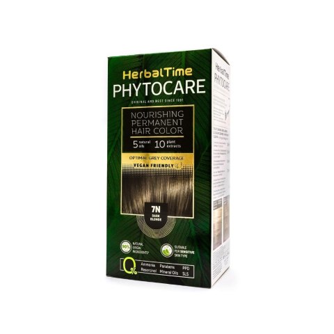 HERBAL TIME Phytocare Farba do włosów naturalna 7N Dark Blonde HERBAL TIME Phytocare Farba do włosów naturalna 7N Dark Blonde