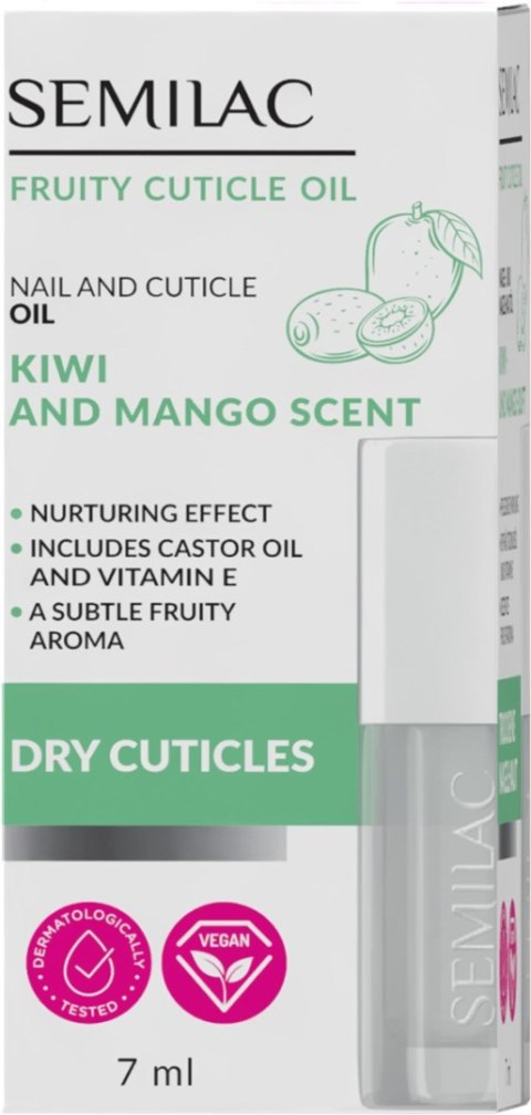 SEMILAC Nail oil SEMILAC Oliwka do skórek i paznokci Kiwi Mango 7 ml SEMILAC Nail oil SEMILAC Oliwka do skórek i paznokci Kiwi Mango 7 ml