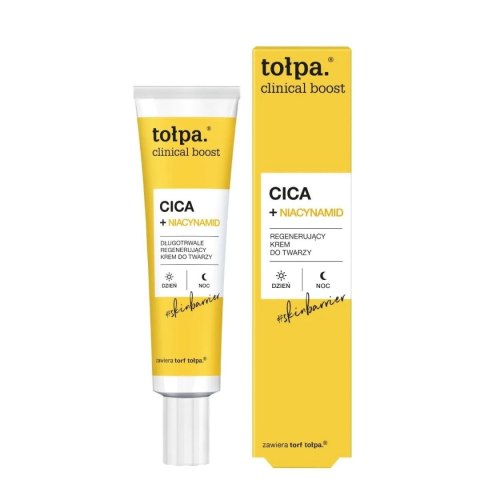 TOŁPA Clinical Boost Cica+ Niacynamid Długotrwale regenerujący krem do twarzy 40 ml TOŁPA Clinical Boost Cica+ Niacynamid Długotrwale regenerujący krem do twarzy 40 ml