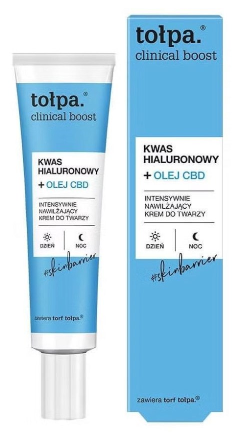 TOŁPA Clinical Boost Kwas hialuronowy + Olej CBD Krem nawilżający do twarzy 40 ml TOŁPA Clinical Boost Kwas hialuronowy + Olej CBD Krem nawilżający do twarzy 40 ml