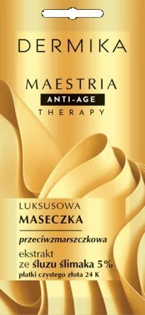 DERMIKA Maestria Anti-Age Therapy Luksusowa Maseczka przeciwzmarszczkowa - ekstrakt ze śluzu ślimaka 5% 7g DERMIKA Maestria Anti-Age Therapy Luksusowa Maseczka przeciwzmarszczkowa - ekstrakt ze śluzu ślimaka 5% 7g