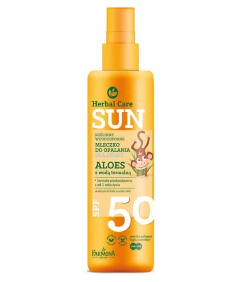 HERBAL CARE Sun Mleczko do opalania dla dzieci SPF 50 Aloes z wodą termalną 150 ml