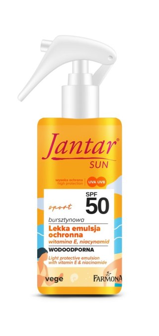 JANTAR Sun Bursztynowa lekka emulsja ochronna wodoodporna SPF 50 Sport 150 ml