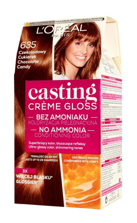 LOREAL Casting Creme Gloss Krem koloryzujący nr 635 Czekoladowy Cukierek 1op.