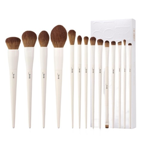 Luxury Light Gray Comprehensive Brush zestaw pędzli do makijażu oczu i twarzy T329 14szt.