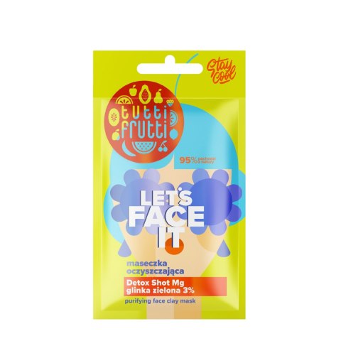 TUTTI FRUTTI Let`s Face It Oczyszczająca maseczka z glinką zieloną 3% + Detox Shot Mg 7 g TUTTI FRUTTI Let`s Face It Oczyszczająca maseczka z glinką zieloną 3% + Detox Shot Mg 7 g
