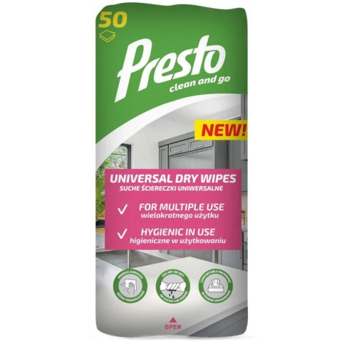 AGD WYP.PRESTO Ściereczki uniw.suche 50szt. FLOW PACK 4759 XI 2027