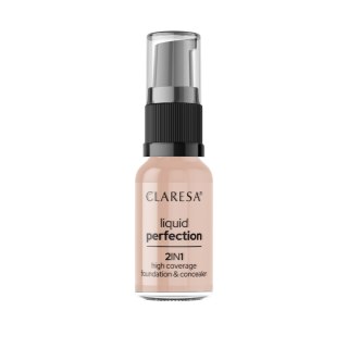 CLARESA Korektor i Podkład kryjący w płynie 2in1 Liquid Perfection nr 104 Nude 18g