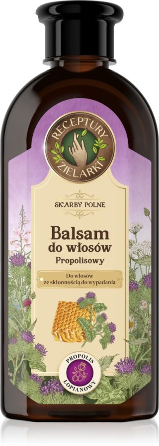 RECEPTURY ZIELARKI Skarby Polne Balsam z propolisem łopianowym do włosów wypadających 350ml