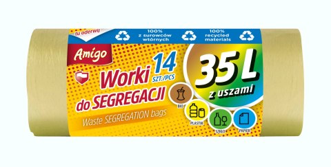 AGD AMIGO 8381 Worki na śm.do segreg.35l14szt.uszy żółte/24