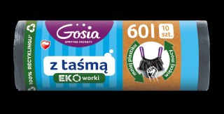 AGD GOSIA 3831 Worki na śm. 60l z taśmą a10szt EKO b.mocne grafit/12 6733