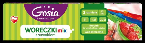 AGD GOSIA 8546 Woreczki z suwakiem a 12szt.MIX /15 7668