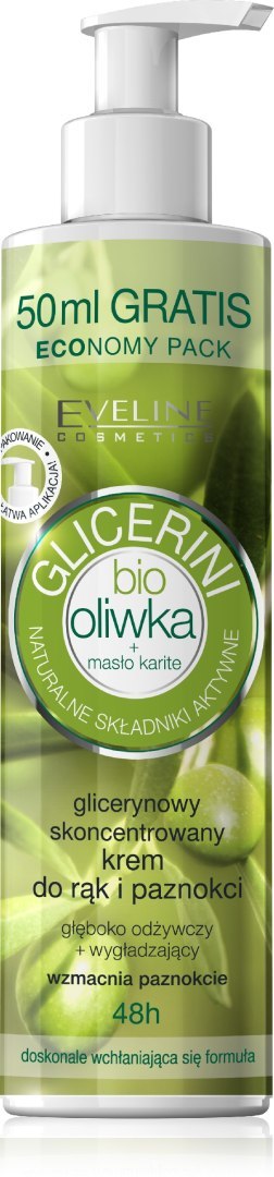 EVELINE Bio Oliwka Glicerynowy skoncentrowany krem do rąk i paznokci 245 ml