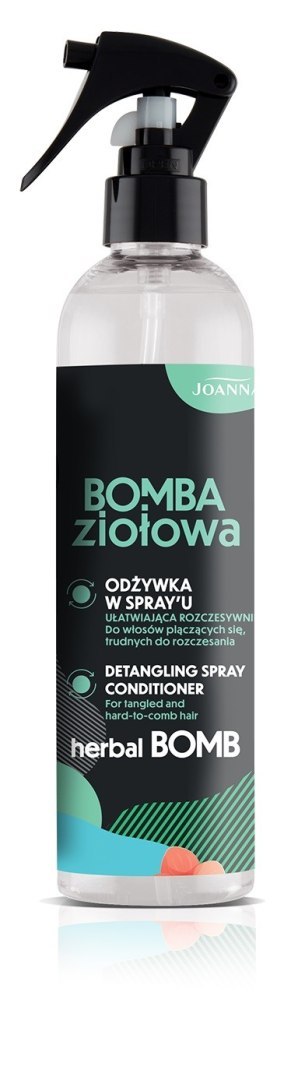 JOANNA Bomba Ziołowa Odżywka w spray`u ułatwiająca rozczesywanie do włosów plączących się i trudnych do rozczesania 300 ml