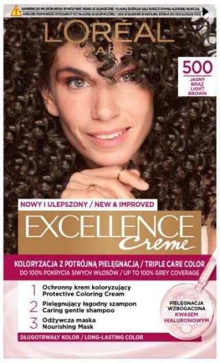 LOREAL Excellence Creme Farba do włosów 500 Jasny Brąz