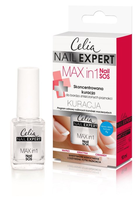 Celia Nail Expert Skoncentrowana kuracja do paznokci Max in 1 Nail SOS 10ml Celia Nail Expert Skoncentrowana kuracja do paznokci Max in 1 Nail SOS 10ml