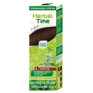 HERBAL TIME Henna do włosów naturalna 6 Czekolada