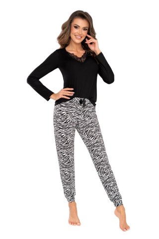 Piżama Zebra Long Black