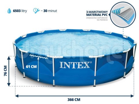 Basen ogrodowy stelażowy 366 x 76 cm INTEX 28210