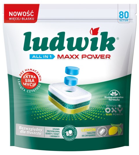 Ludwik tabletki do zmywarek lemon 80 szt/6