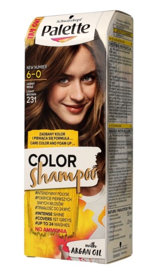 Palette Color Shampoo Szampon koloryzujący nr 6-0 (231) Jasny Brąz 1op.