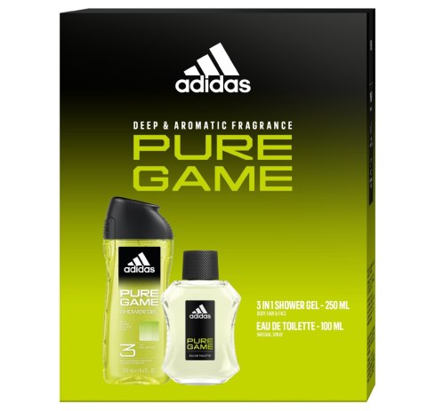 ADIDAS Zestaw prezentowy Pure Game (Woda toaletowa 100ml+Żel pod prysznic 3w1 250ml)